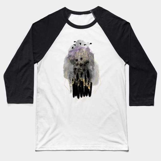 Abstract Watercolour: Storm Baseball T-Shirt by Sybille